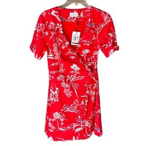 Tanya Taylor Red and White Mini Dress